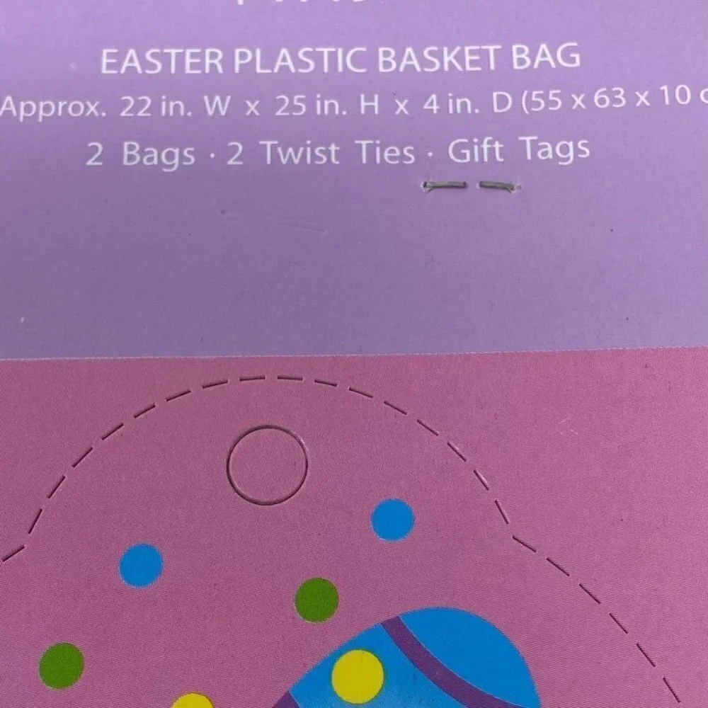 Vintage CVS Easter Basket Plastic Wrap Bags Gift Tags Presents